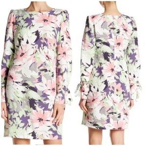 NWT Nine West Floral Shift Dress pink green white